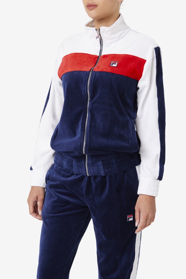 Fila UK Brice Velour Jacket Navy/White/Red