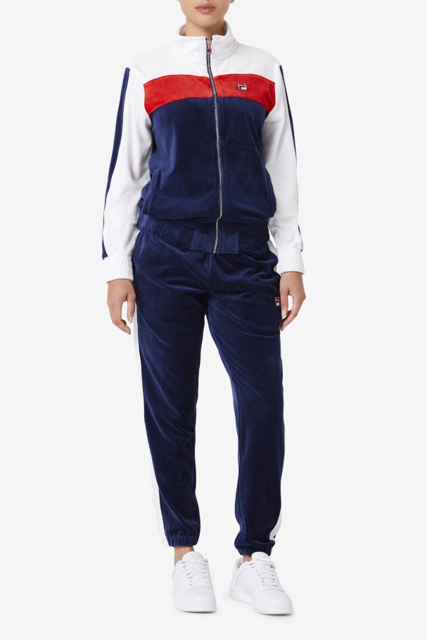 Fila UK Brice Velour Jacket Navy/White/Red
