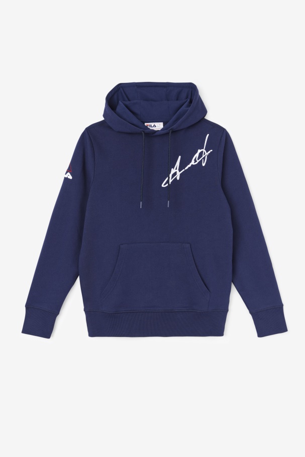 Navy Grant Hill Lazarus Hoodie Fila UK