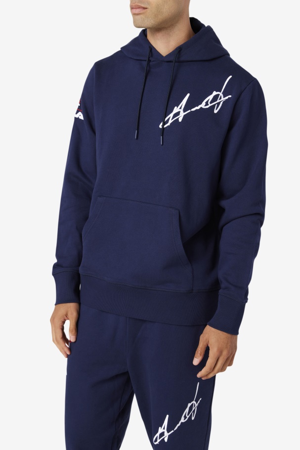 Navy Grant Hill Lazarus Hoodie Fila UK