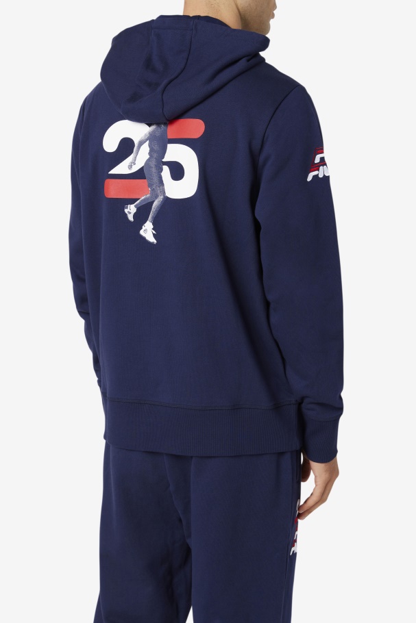Navy Grant Hill Lazarus Hoodie Fila UK