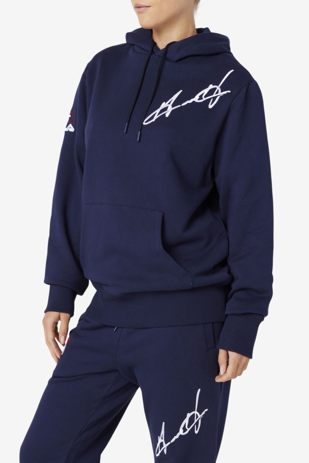Navy Grant Hill Lazarus Hoodie Fila UK