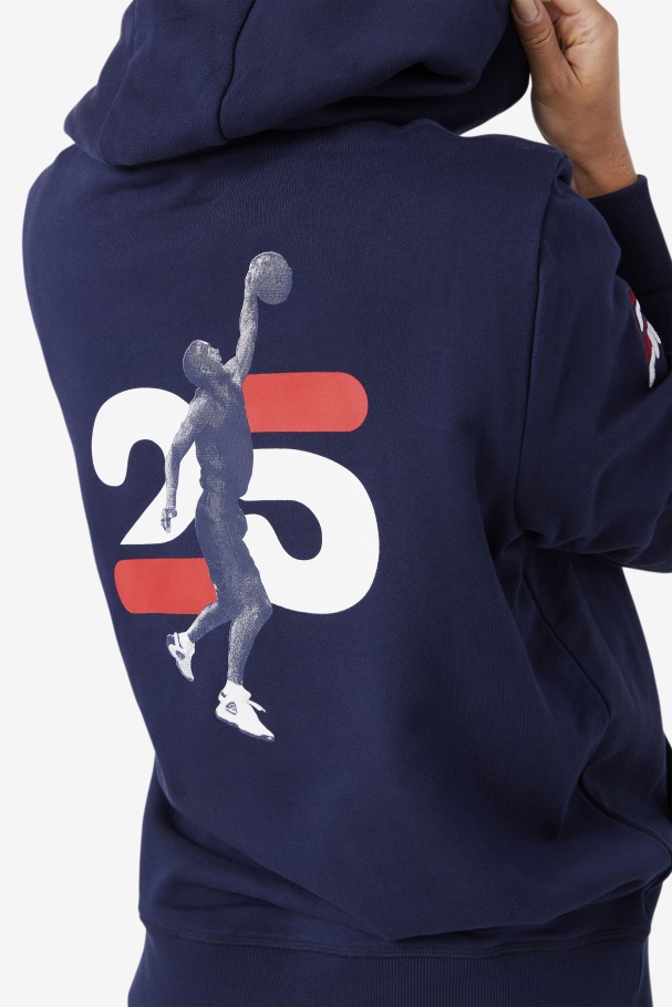 Navy Grant Hill Lazarus Hoodie Fila UK