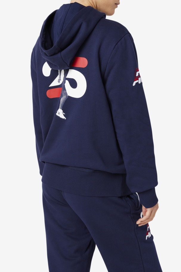 Navy Grant Hill Lazarus Hoodie Fila UK
