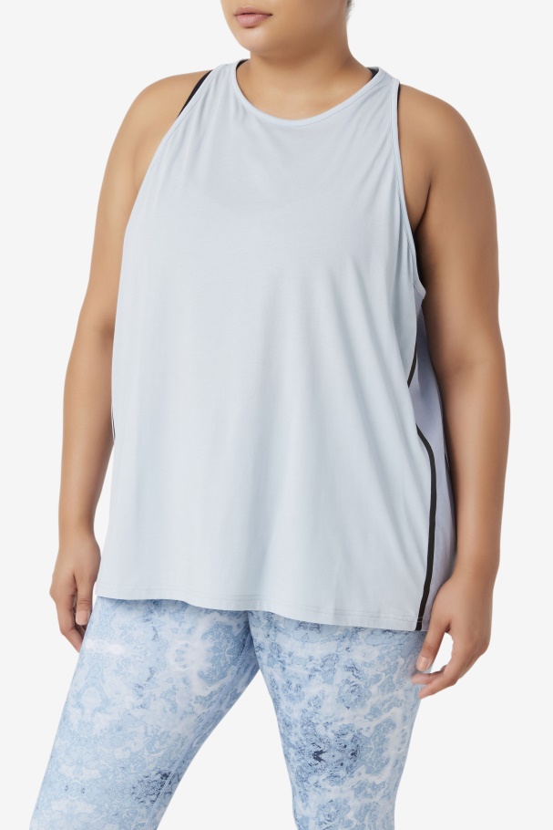 Fila UK Blue Fog/Black Fi-Lux Loose Tank Top