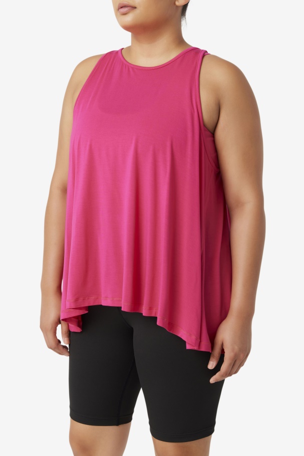 Fi-Lux Open Back Tank Top Bright Pink Fila UK