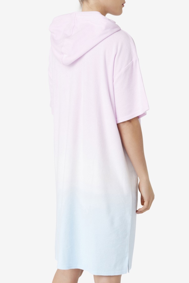 Orchid/Blue/Tender Peach Fila UK Cali Hooded Poncho