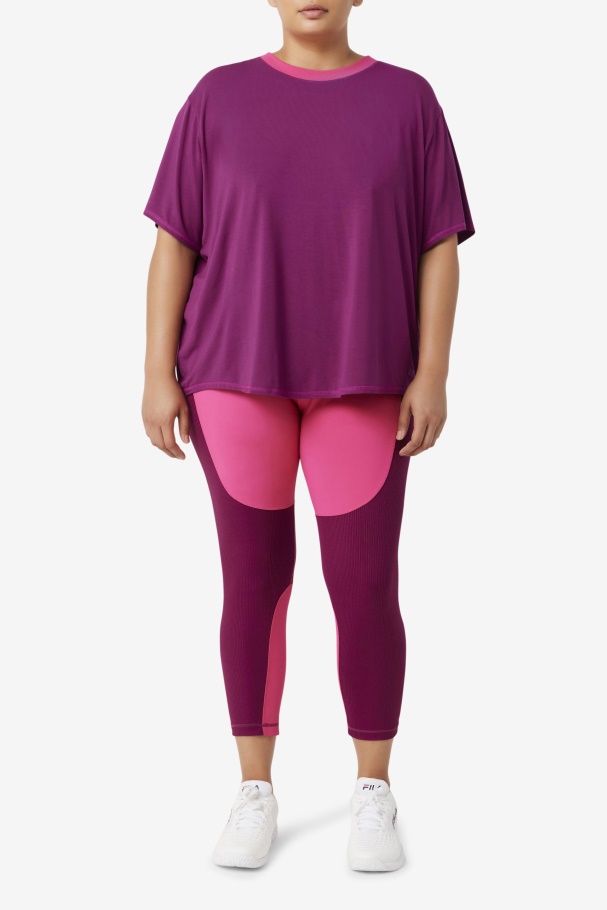 Fila UK Fi-Lux Short Sleeve Top Magenta Purple