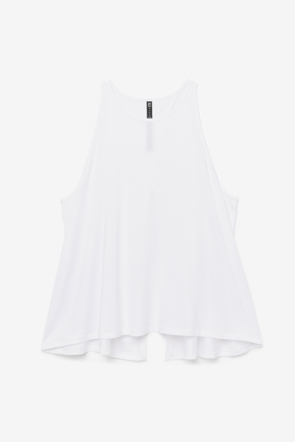 White Fila UK Fi-Lux Open Back Tank Top
