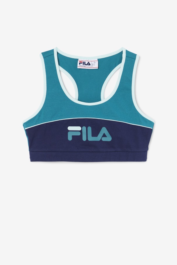 Deep Lake/Navy/Iced Aqua Kairi Bra Top Fila UK