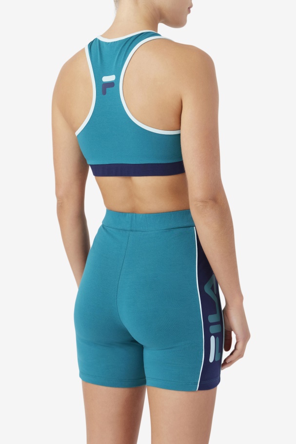 Deep Lake/Navy/Iced Aqua Kairi Bra Top Fila UK