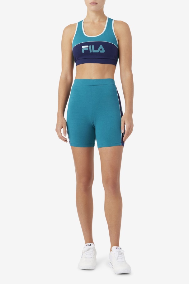 Deep Lake/Navy/Iced Aqua Kairi Bra Top Fila UK