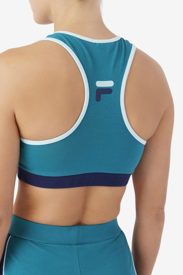 Deep Lake/Navy/Iced Aqua Kairi Bra Top Fila UK