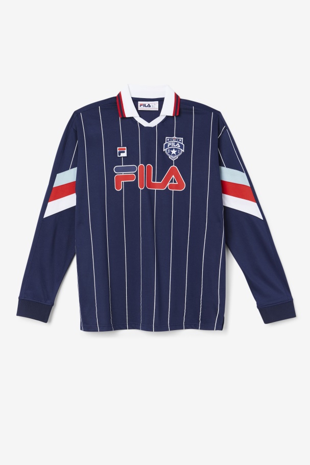 Navy/White/Red Fila UK Zorra Goalie Jersey