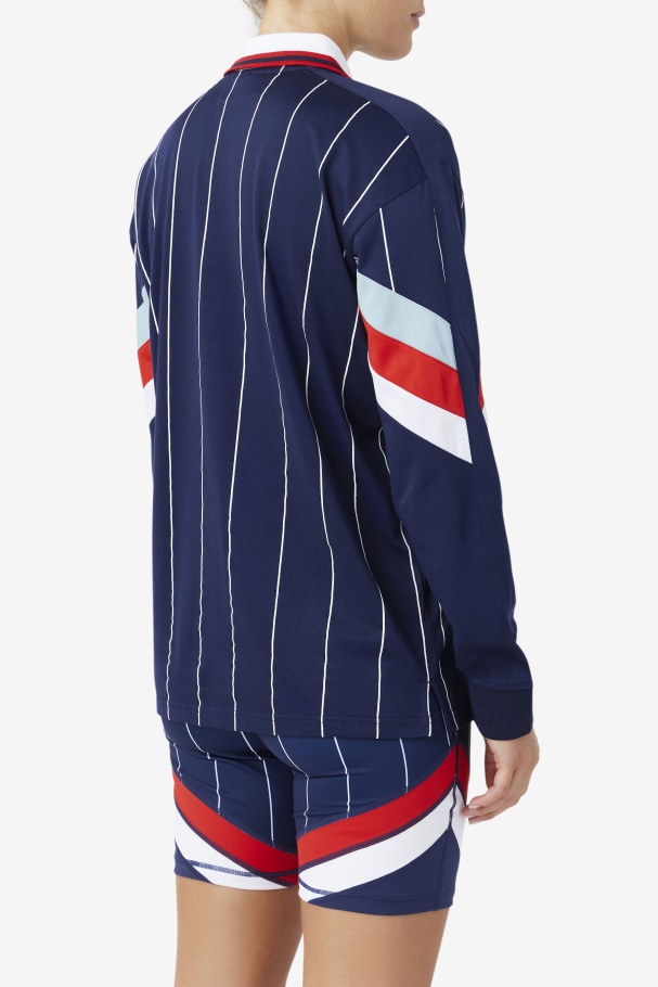 Navy/White/Red Fila UK Zorra Goalie Jersey
