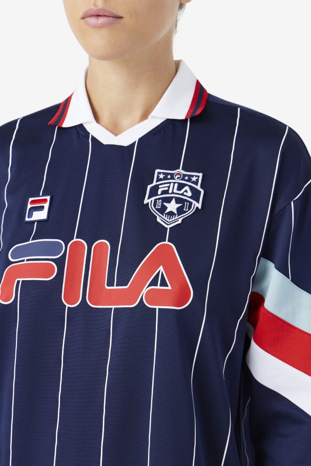 Navy/White/Red Fila UK Zorra Goalie Jersey