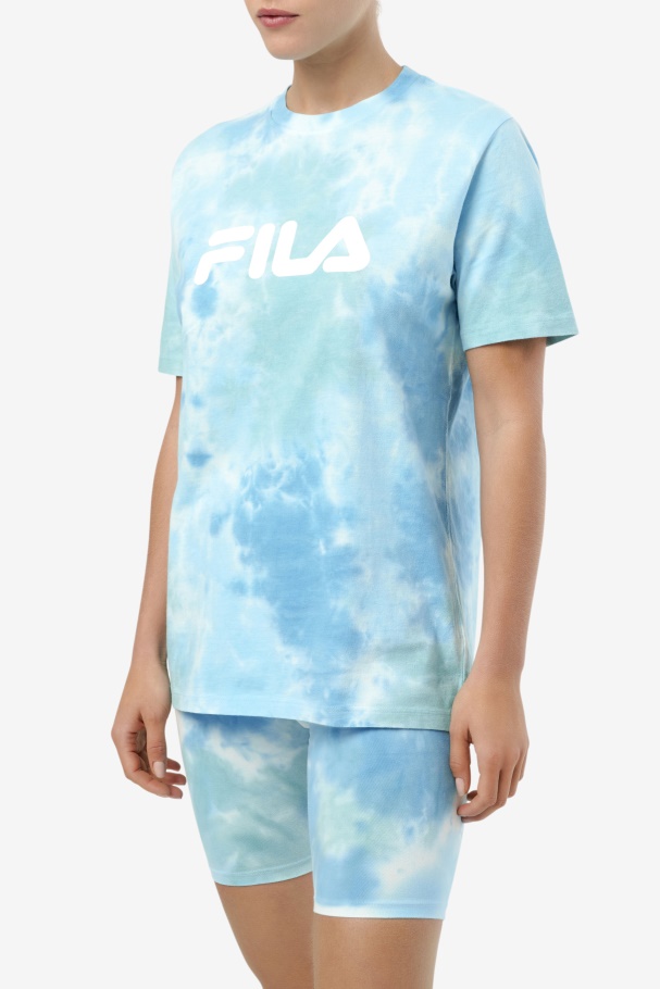 Alivia Tie Dye Tee White/Splish/All/Latigo Bay Fila UK