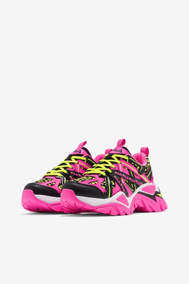 Pink/Black/White Fila UK Women\'s Electrove 2