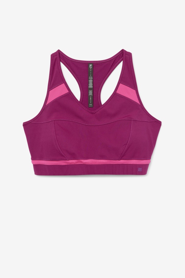 Magenta Purple/Bright Pink Fila UK Uplift Racerback Sports Bra
