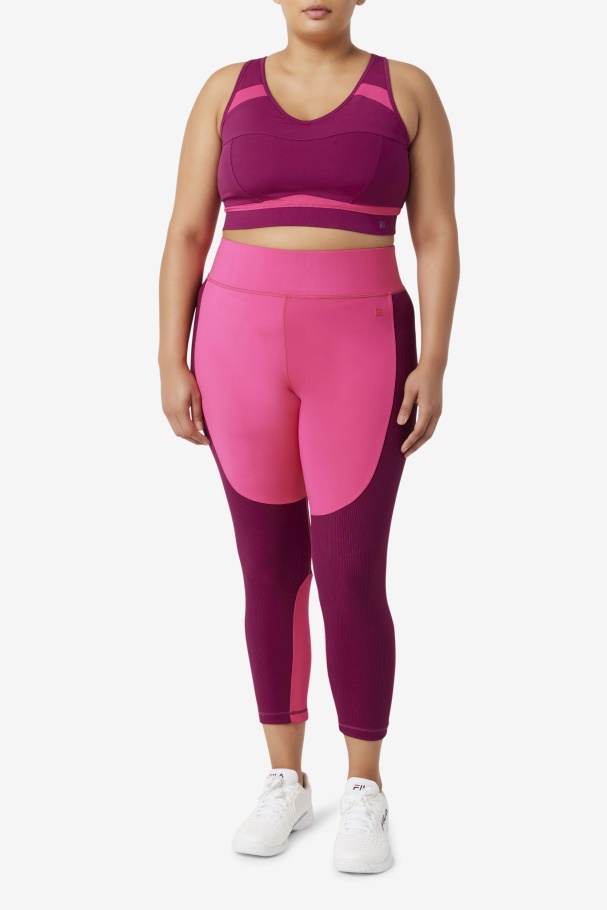 Magenta Purple/Bright Pink Fila UK Uplift Racerback Sports Bra