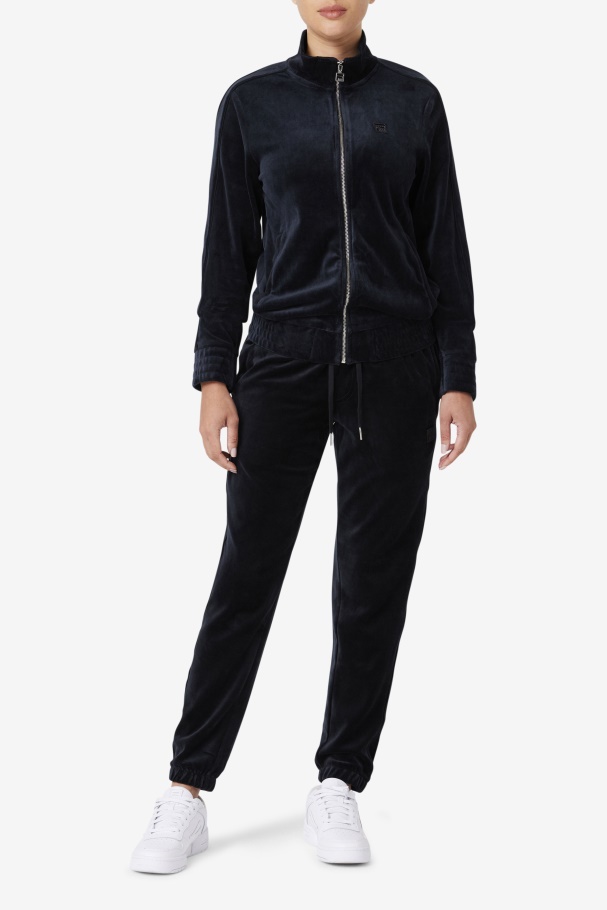 Black Deverall Velour Pant Fila UK