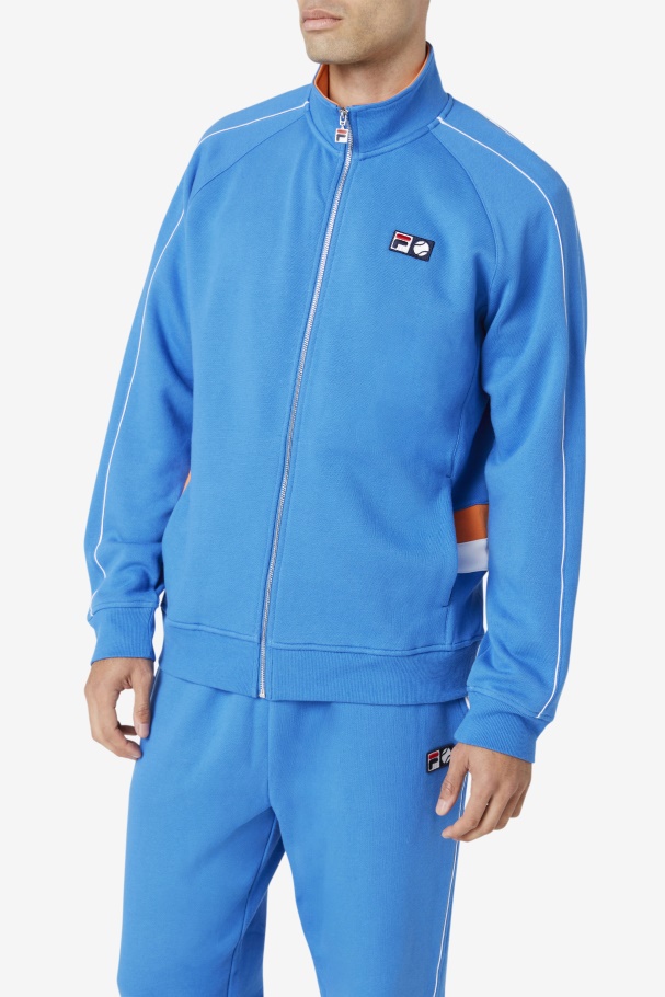 Strong Blue/White/Coral Rose Sutton Track Jacket Fila UK