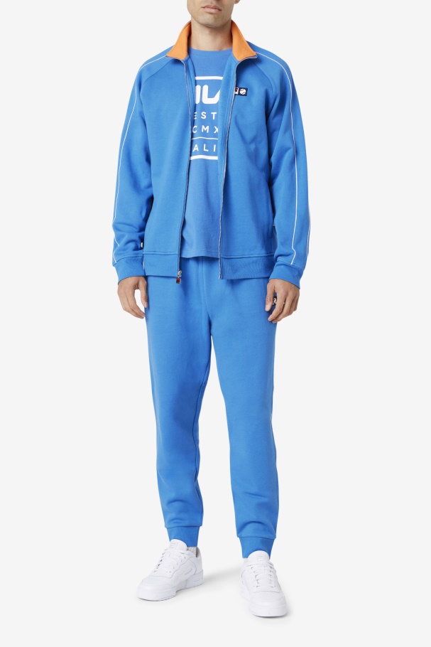 Strong Blue/White/Coral Rose Sutton Track Jacket Fila UK