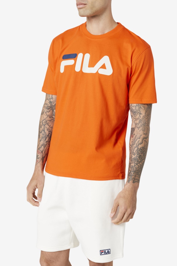 Men\'s Eagle Tee Cherry Tomato/Stone/Navy Fila UK