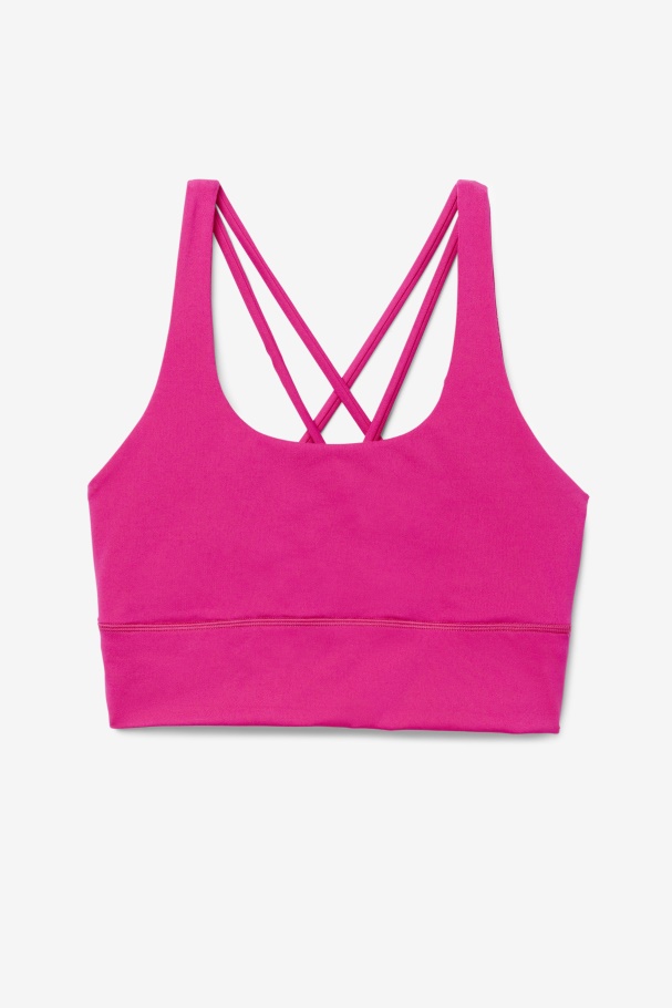 Fila UK Uplift Cross Back Bra Top Bright Pink