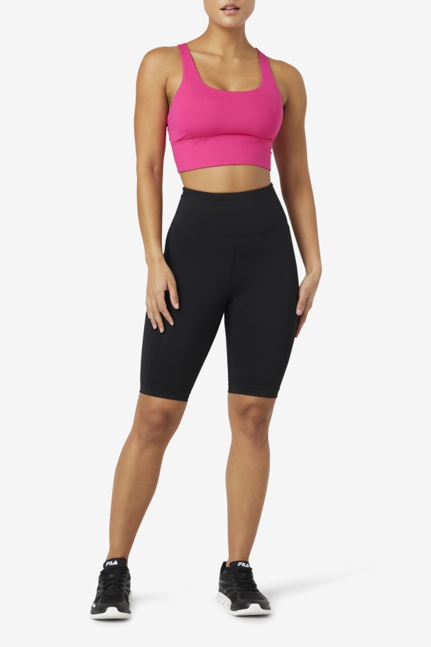 Fila UK Uplift Cross Back Bra Top Bright Pink