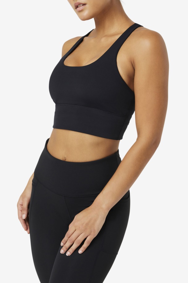 Fila UK Black Uplift Cross Back Bra Top
