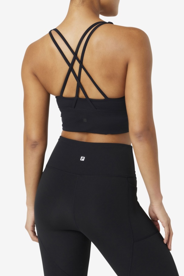 Fila UK Black Uplift Cross Back Bra Top