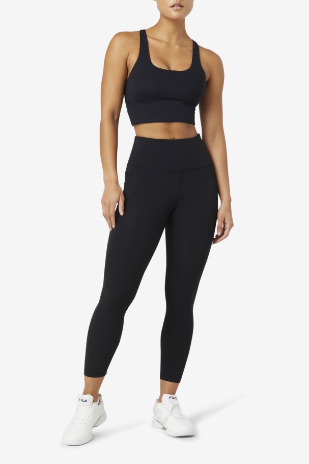 Fila UK Black Uplift Cross Back Bra Top