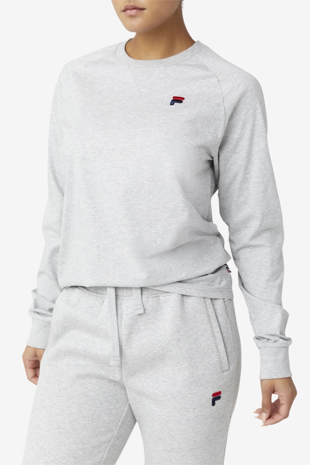 Flynn Long Sleeve Tee Fila UK Light Grey