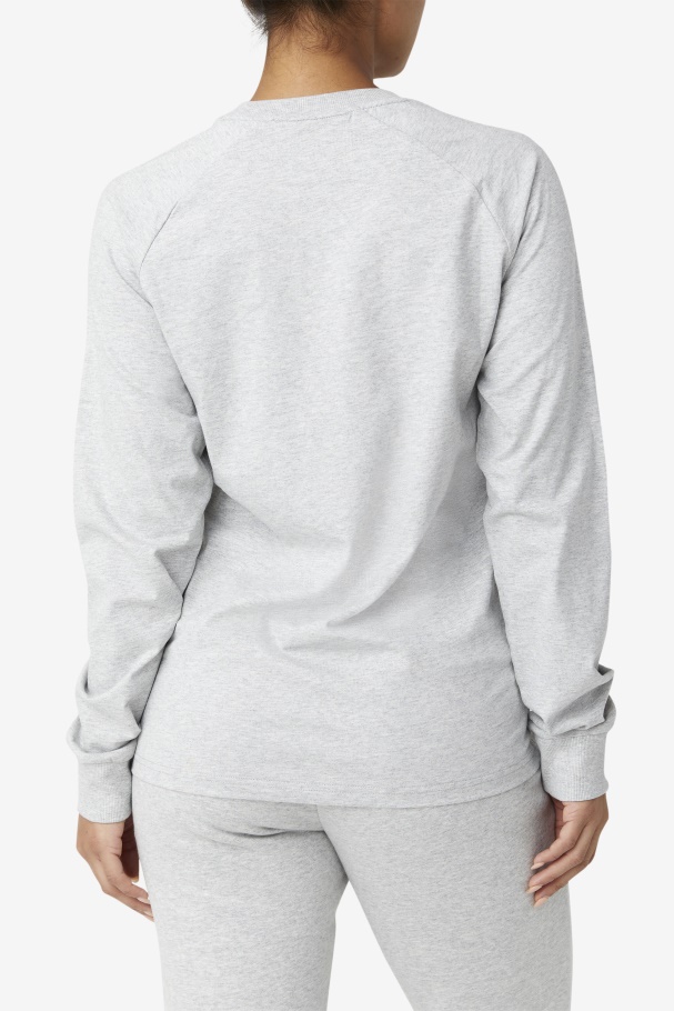 Flynn Long Sleeve Tee Fila UK Light Grey