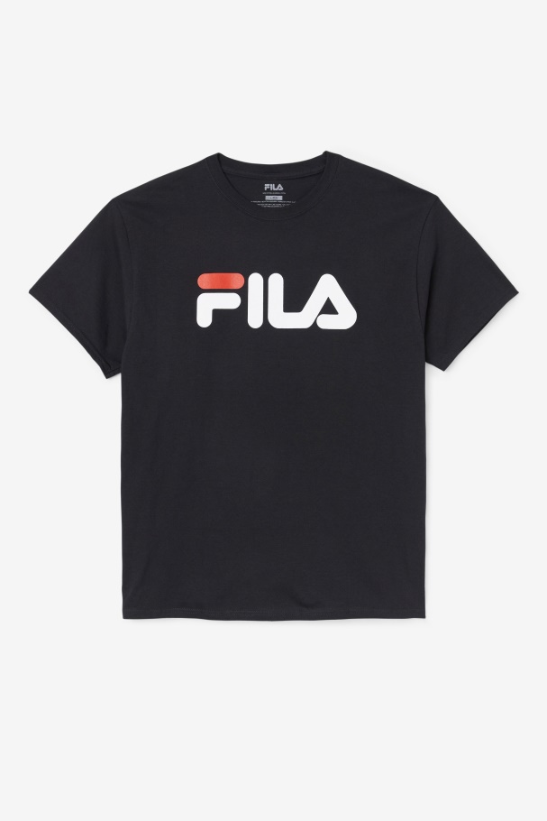 Black/White/Red Fila UK Men's Logo Tee