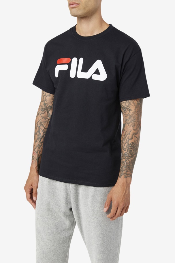 Black/White/Red Fila UK Men\'s Logo Tee