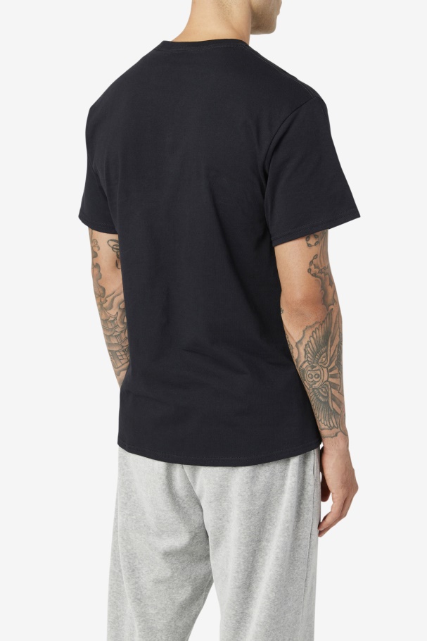 Black/White/Red Fila UK Men\'s Logo Tee