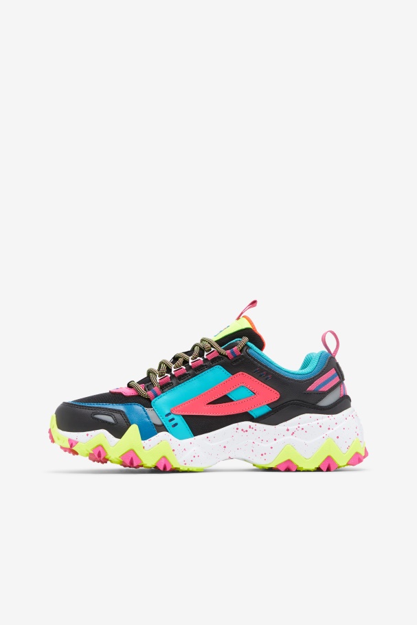 Women\'s Oakmont TR Black/Diva Pink/Yellow Fila UK