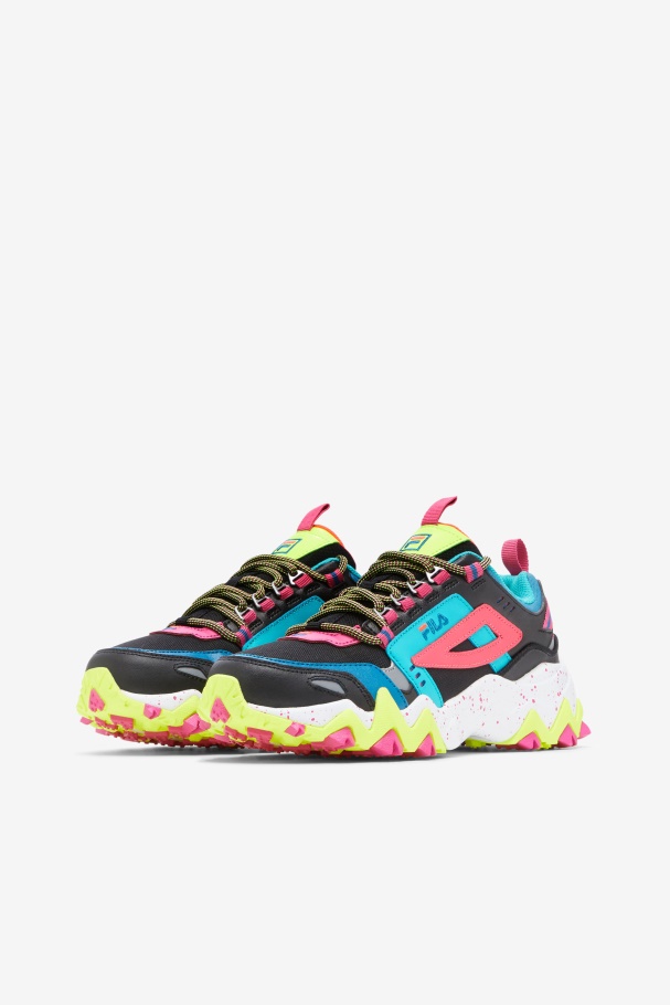 Women\'s Oakmont TR Black/Diva Pink/Yellow Fila UK