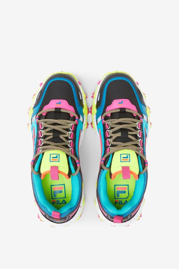 Women\'s Oakmont TR Black/Diva Pink/Yellow Fila UK