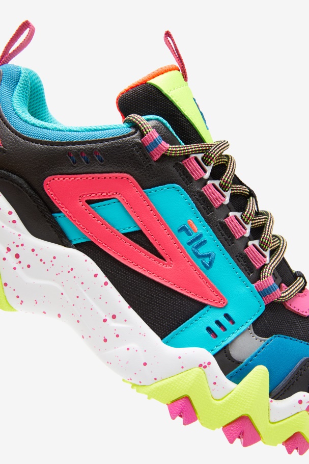 Women\'s Oakmont TR Black/Diva Pink/Yellow Fila UK