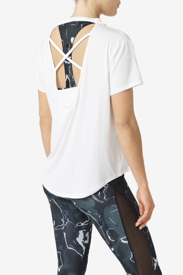 Fi-Lux Short Sleeve Top White Fila UK