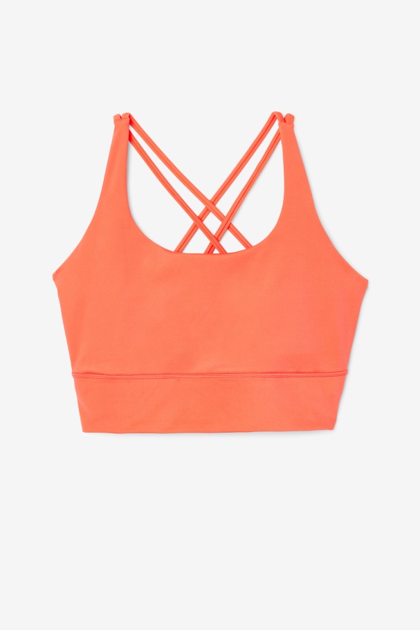 Hot Coral Uplift Cross Back Bra Top Fila UK