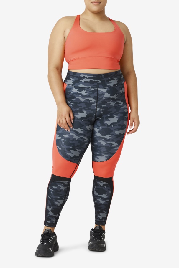 Hot Coral Uplift Cross Back Bra Top Fila UK