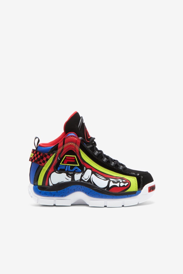 Big Kids' Grant Hill 2 Racing White/Lime Punch/Blue Fila UK