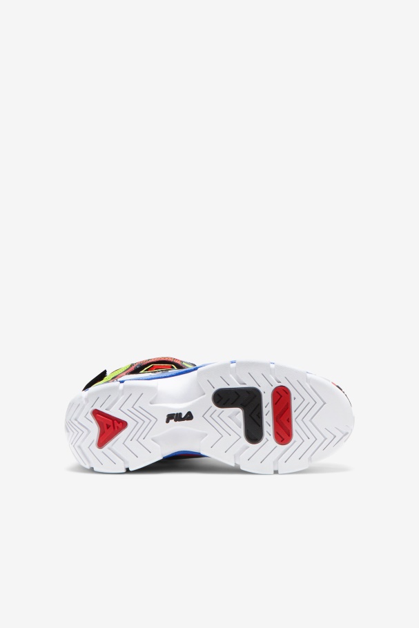 Big Kids\' Grant Hill 2 Racing White/Lime Punch/Blue Fila UK