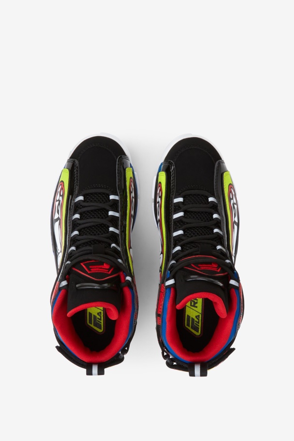 Big Kids\' Grant Hill 2 Racing White/Lime Punch/Blue Fila UK