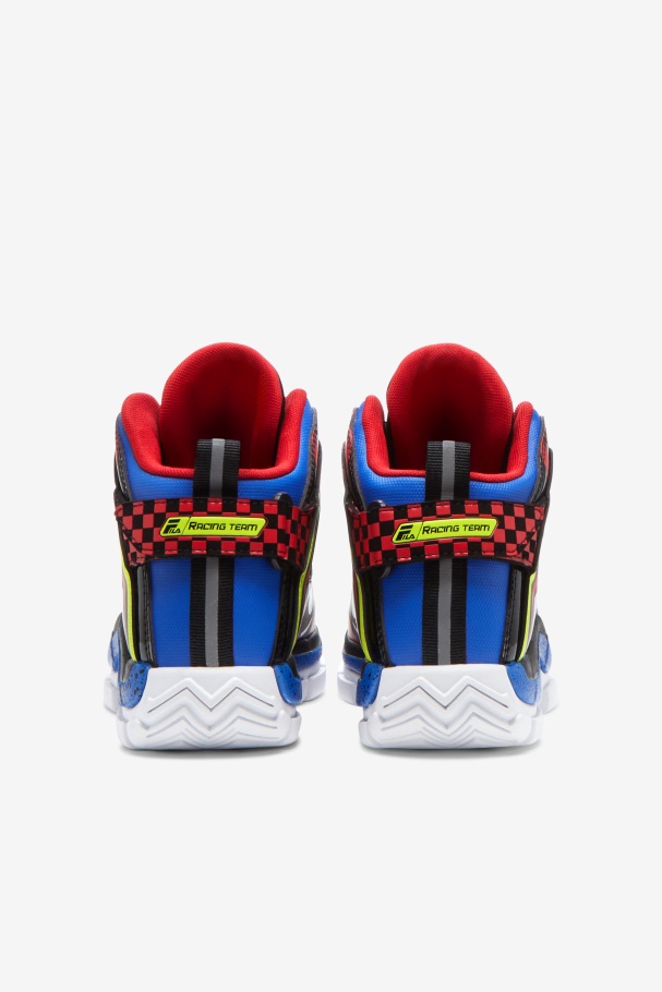 Big Kids\' Grant Hill 2 Racing White/Lime Punch/Blue Fila UK