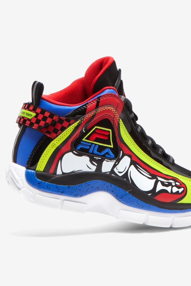 Big Kids\' Grant Hill 2 Racing White/Lime Punch/Blue Fila UK